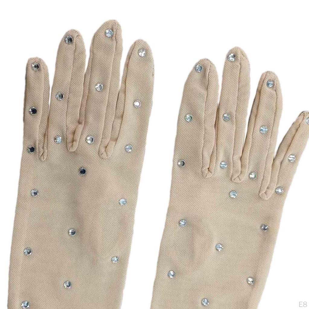 Gants De Patinage Artistique Avec Strass - Pour Compétitions Et Entraînements - Taille S/M/L - Polyester élasthanne