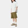 Carhartt WIP Pattern Embroidered Striped Loose Short Sleeve Shirt Men Shirts Green I033028-22B-XX