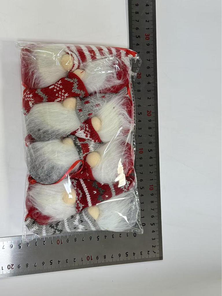 Mingguan Christmas Decoration Set: 8 Knitted Forest Man Doll Ornaments for Tree
