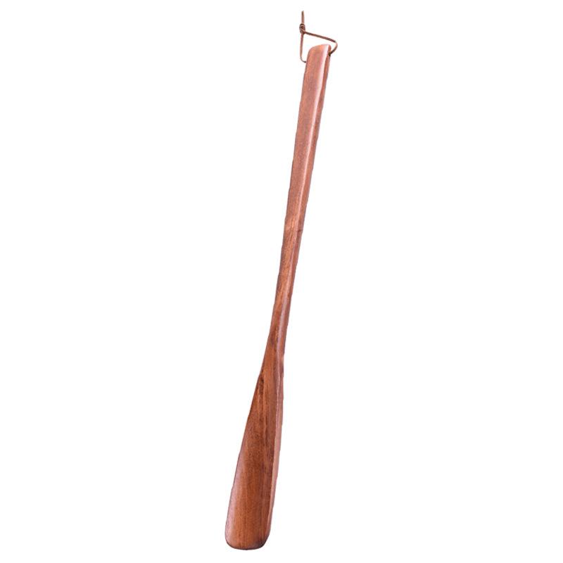 Exquisite Lotus Wood Shoehorn: 2 Colors, 3 Sizes, Durable Wooden Handle.