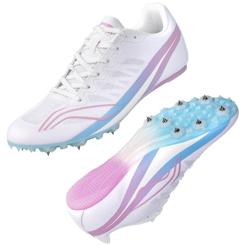 Li-Ning Fashionable Comfortable Versatile Shock Absorbing Non-Slip Breathable Low-Top Training Running Shoes Unisex Sneakers White Pink Blue LJJT911-7