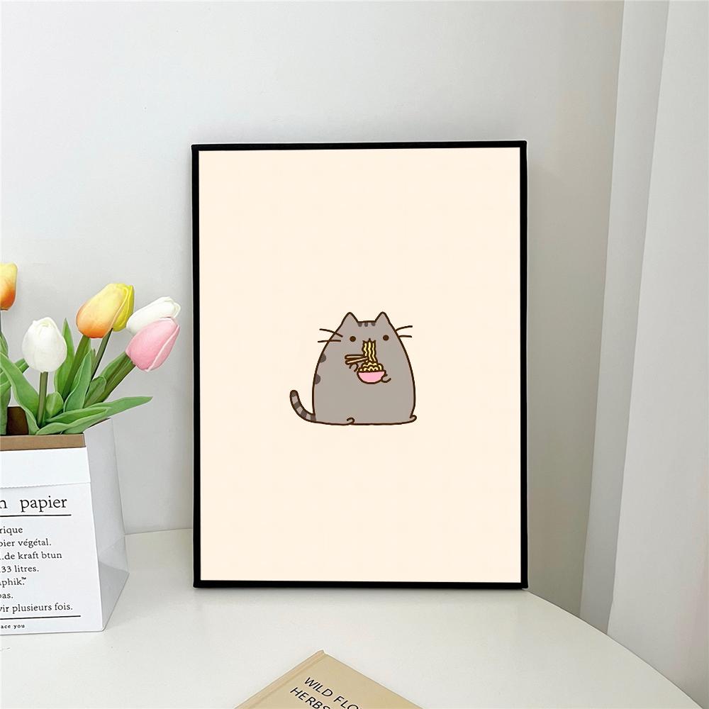 

1 шт. мультяшный P-Pusheen K-Kawai Cat самоклеящийся художественный постер водонепроницаемая бумажная наклейка для декора стен кофейни бара 21cm×30cm NoFrame
