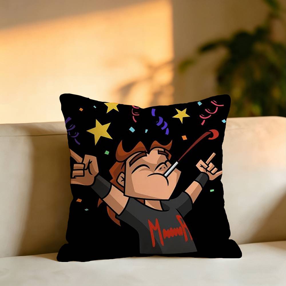 Russian Cartoon MMetal Family Pillow Case Square DoubleSided Sofa Cushion Cover Bedroom Bedside Pillow