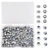 100pcs M6 Pitch 304 Stainless Steel Self-Locking Hex Lock Nuts, Nylon Insert LockNuts Silver Metric Self Clinching Hex Lock Nuts