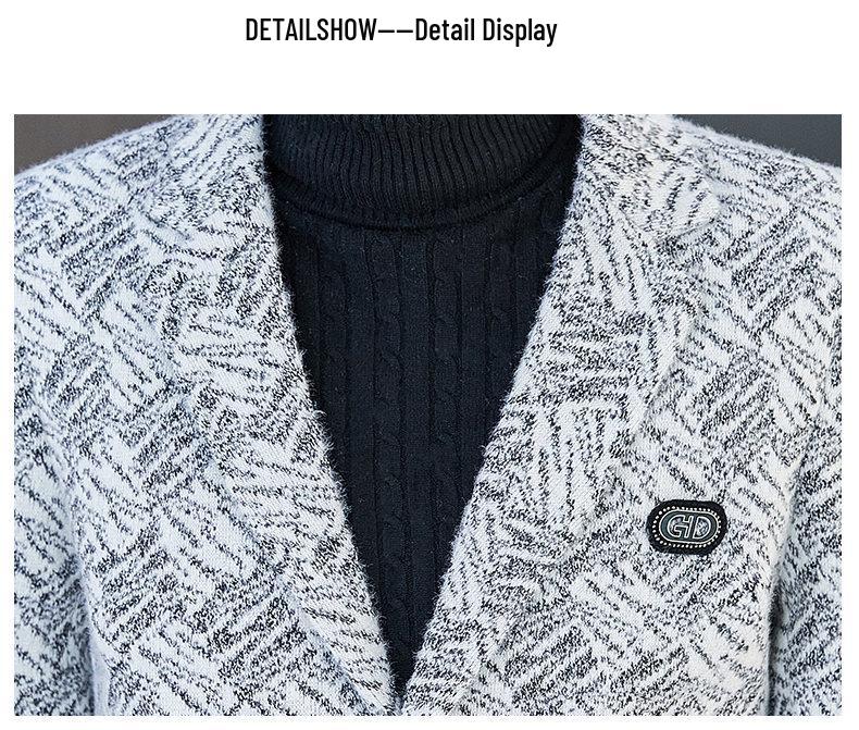 Men's Fashionable Lapel Plus Velvet Jacket - 2025 Autumn/Winter Casual Versatile Style