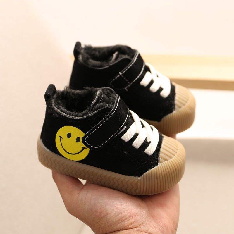 Winter Warm Baby Cotton Shoes 0-2 Years Old Soft-soled Children's Biscuit Shoes Fleece Boys and Girls Board Shoes, Baby Shoes