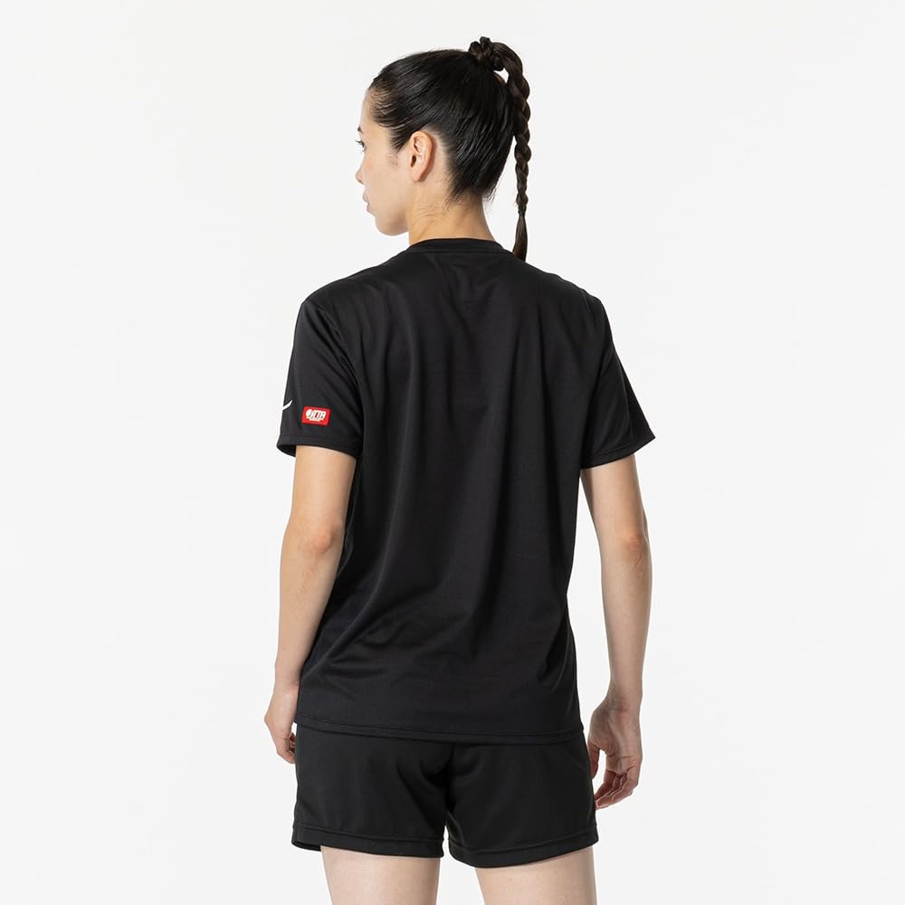 Mizuno Table Tennis Game Short JTTA M Shirt, Sleeve, U-Neck, Unisex, Moisture-Wicking, Quick-Drying, Certified, 82JAA110, Black/White,