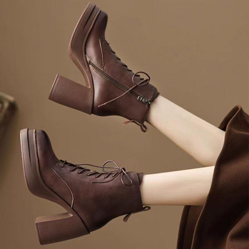 Fashion Platform Skinny Booties New All-match Women's Boots