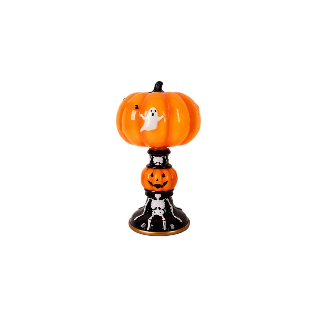 Halloween Pumpkin Night Light Lamp, Resin Tabletop Decor for Home Decoration