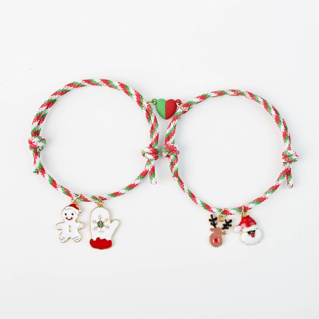 "Hot-Selling Christmas Love Magnet Couple Bracelet – Perfect Gift for Girlfriends"