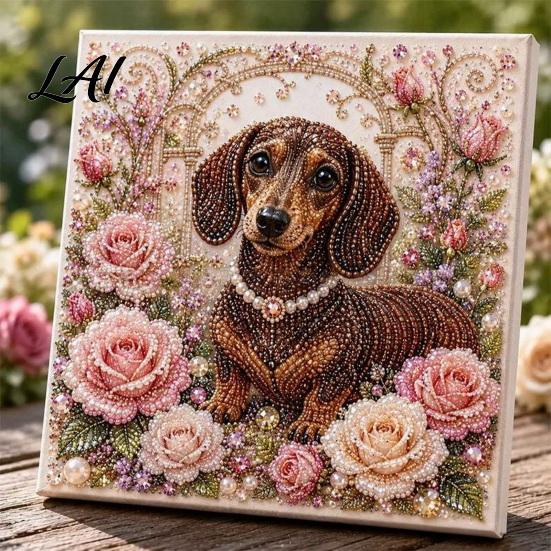 Animal Faux Pearl Painting DIY Kit Art Kit Cute Decorative Supplies 3D Flowers Crafting for Adults Home Wall Decor
