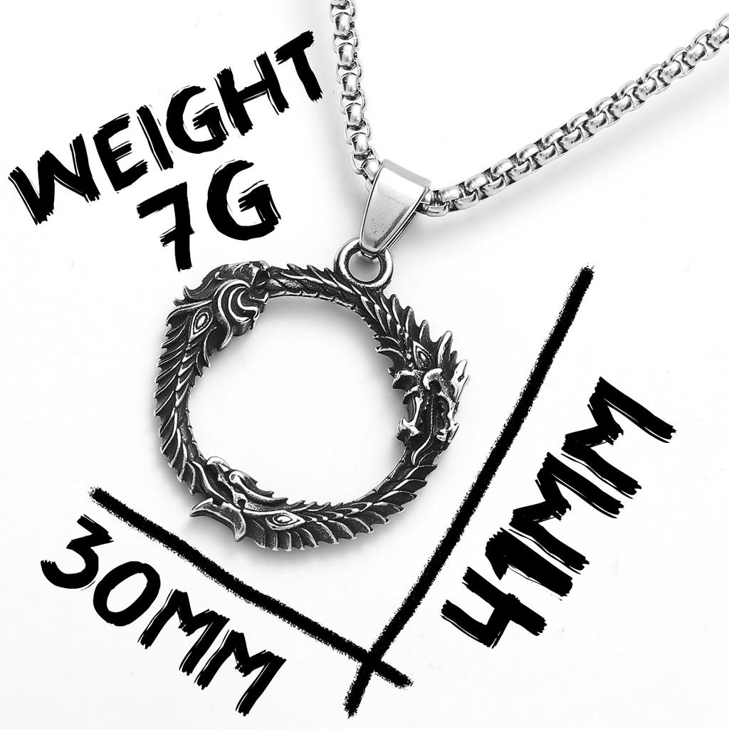 Triple Dragon Ring Amulet Men Necklaces Stainless Steel Pendant Chain Women Fashion Jewelry New In Accessories Gifts