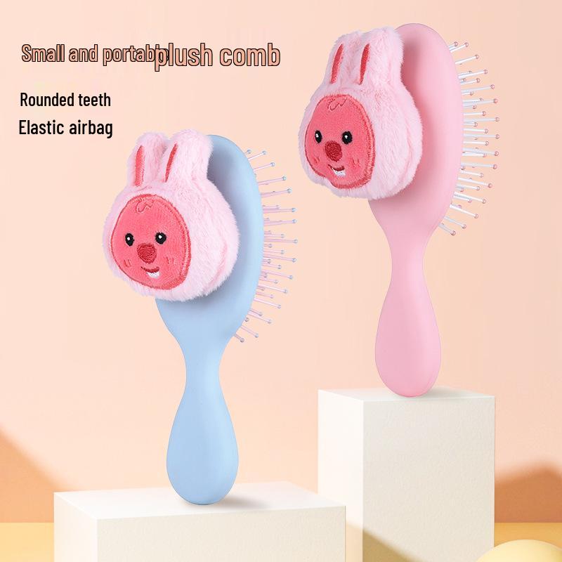

Plush Ruby Mini Cushion Comb: Portable Massage & Styling Brush 14 x 6 x 3 cm синій