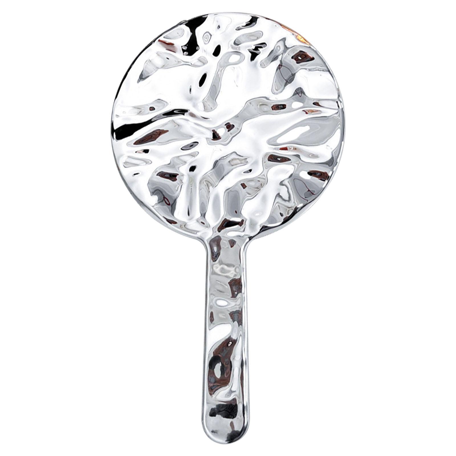 

Electroplated Makeup Mirror Vanity Mirror Handheld Mirror Hand Mirror with Handle Water Ripples Cosmetic Mirror Gifts F