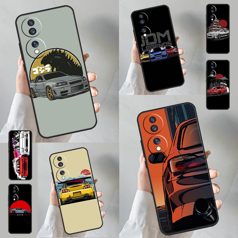 JDM Cars Case For Honor Magic 6 Pro 50 70 90 Lite Magic 5 Pro X7 X8 X9 X6a X7a X8a X9a X8b X9b Cover