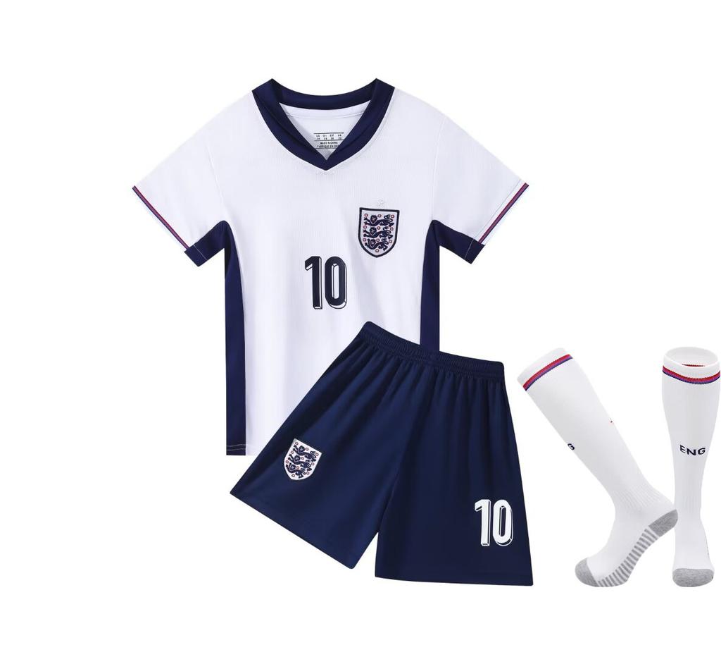 24-25 Inghilterra Casa N.. 10 Maglie da Calcio della Nazionale Abbigliamento per Bambini Set per Bambini 14 Anni -30 Anni