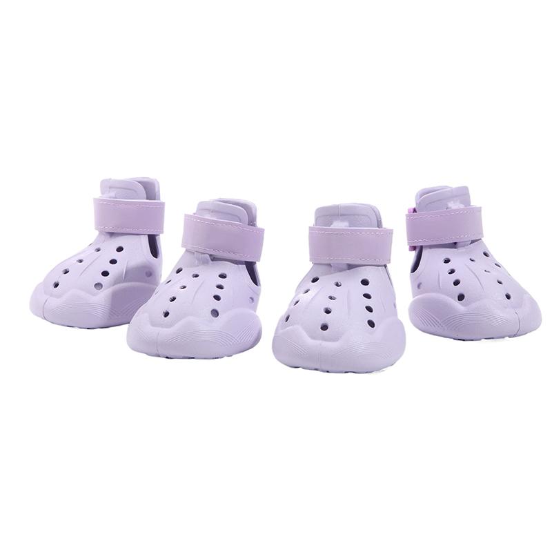 4 Stück Wasserdichte Hundeschuhe Sommer Hundesandalen Rutschfest Leichtgewicht Haustier Hundestiefel Outdoor Strapazierfähig Hundesandalen Haustierbedarf