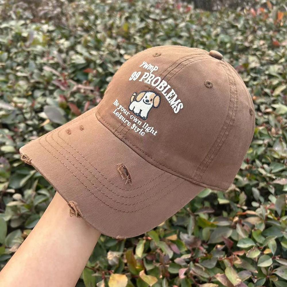 

Korean Cute Dog Embroidery Baseball Cap Men And Women Brand Casual Dad Hats Outdoor Sport Sunshade Golf Sun Hat 54-62cm&Adult армія зелений колір