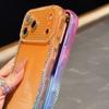 For iPhone 17 Pro Max Case Rhinestone Decor Wave Frame Gradient Design TPU Phone Cover