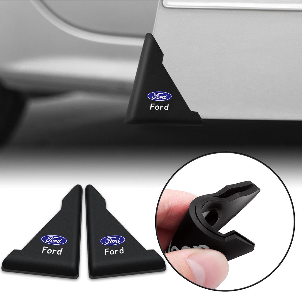 snpwz4 2pcs For Ford Fiesta Focus Kuga Mondeo Ranger ST Silicone Car Door Corner Cover Anti-Scratch Protection Sticker Auto Accessories