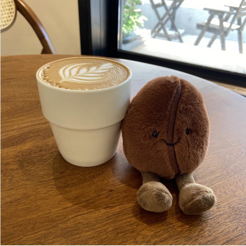 Creative Simulation Coffee Bean Doll Plush Toy Brown Coffee Bean Doll Children Accompany Comfort Puppet Doll