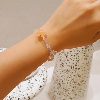 Women's Daily Aurora Butterfly and Heart Beaded Bracelet