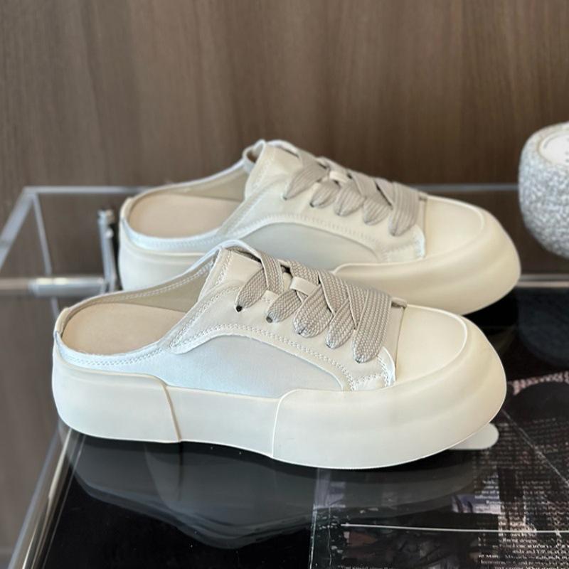 

Gu Yun атласная сумка на толстой подошве, полудраг-туфли для женщин 2025 года, новые атласные туфли, обувь для хлеба, верхняя одежда, подходящая по цвету, ленивая повседневная обувь 35