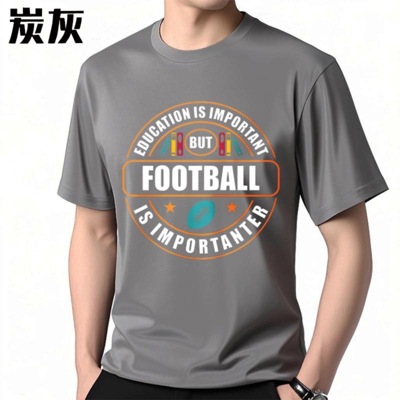 Unisexs Top New Arrived Unisex Oneck Tshirt Daily Wear Education Is Important But Football Is Importanter Fashionable Unisex Tops