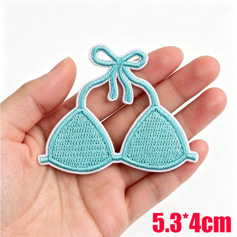 2026 Cartoon Summer Tropical Style Embroidered Patches Coconut Shell Hat Slippers Patch Iron On Patches For Clothing Decoration