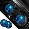 [Glowing Tree Cup Coasters] Blue Glowing Tree of Life Car Cup Holder Coasters | Washable Rubber Cup Mats
