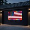 Flaga Amerykańska LED, 3x5 FT Wodoodporna Zewnętrzna Patriotyczna Flaga z Wielokolorowymi Lampkami LED na 4 Lipca, Dzień Pamięci, Dzień Weteranów Dekoracje