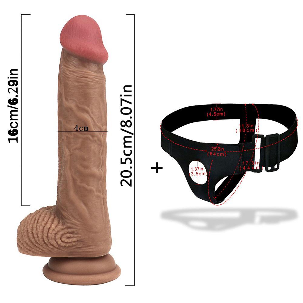 Sele Strap-On Realistiske Dildoer Anal G-punkt Stimulering Prostata Massasjeapparat Voksen Sexleketøy for Kvinner Par Lesbisk
