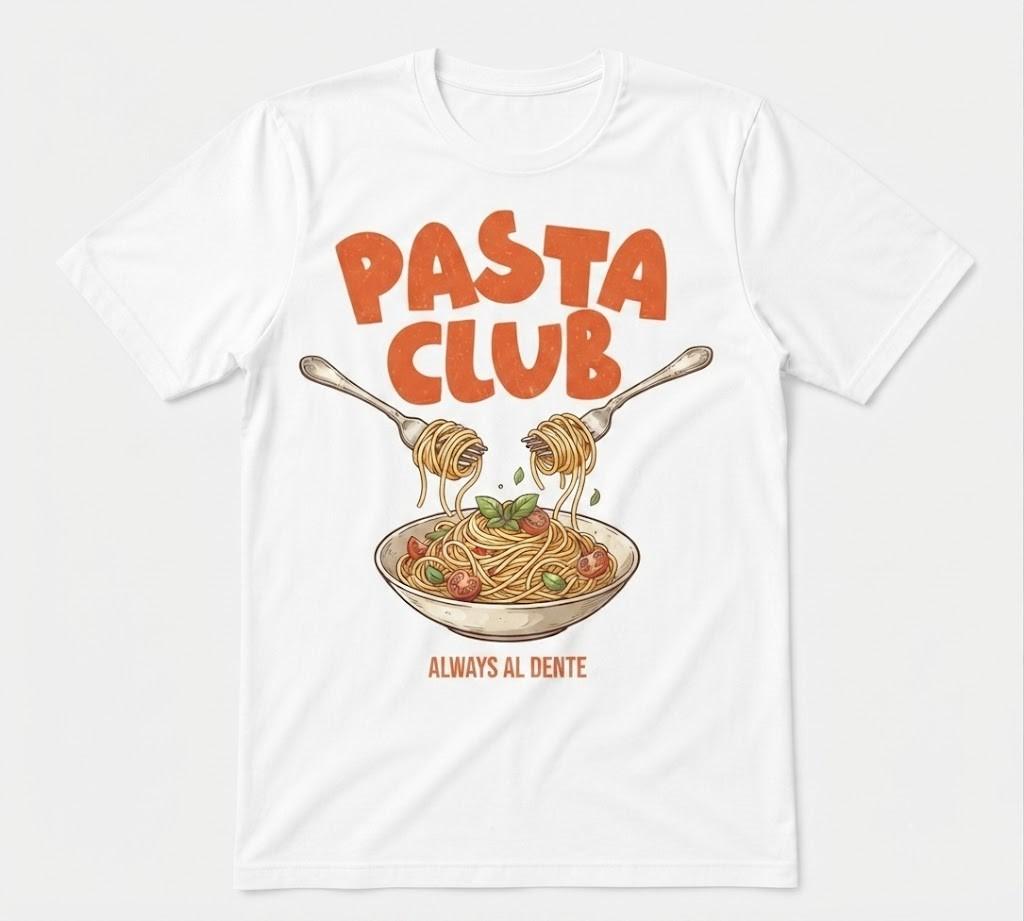 Pasta Club Always Al Dente Italy Italian Food Unisex White T-shirt