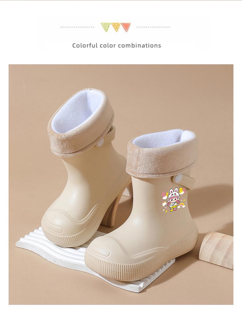 2026EVA Cute Cartoon Soft Sole Rain Boots for Kids - Waterproof & All-Season for Boys and Girls
