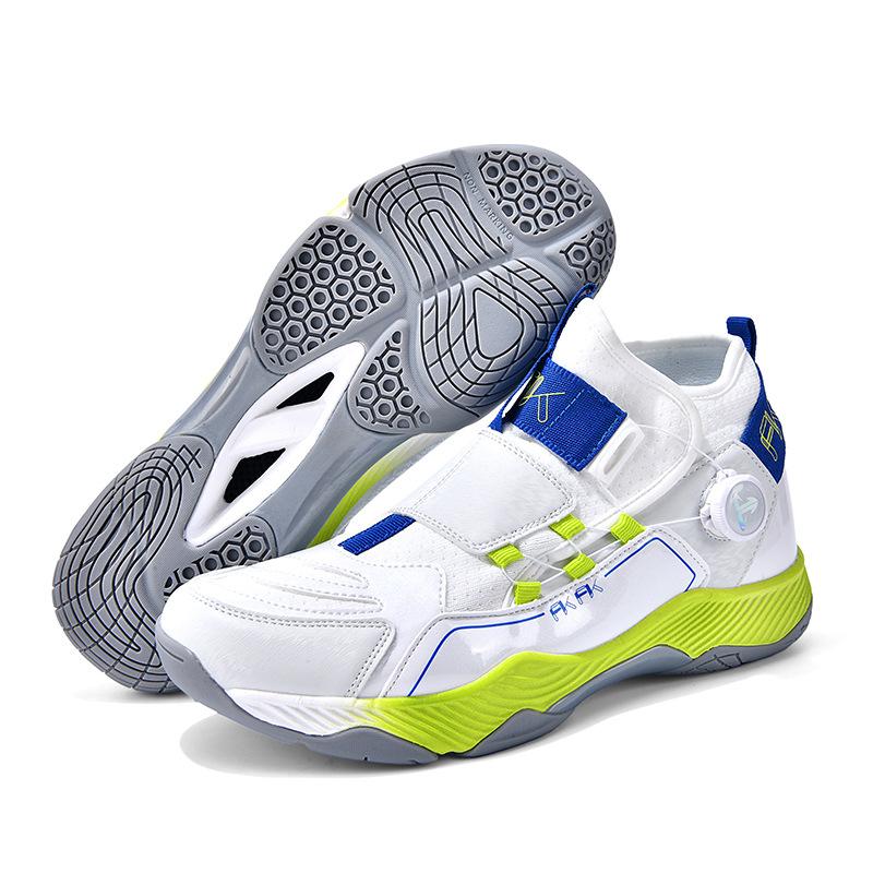 

Заводская поставка Вращающаяся кнопка Углеродная подошва Обувь для бадминтона Мужская и женская Ультралегкая Четвертое поколение Летняя дышащая обувь 46