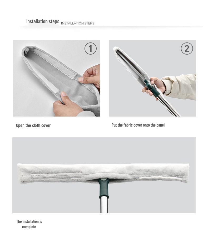 Magic Retractable Broom - Coral Fleece Mop for Dry/Wet Cleaning with Cloth Cover, No Washing Needed