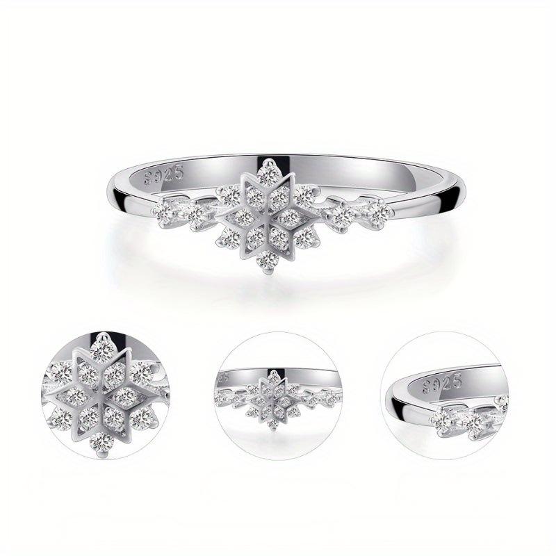Yun Miao Trendy Hexagonal Star Zircon Snowflake Ring