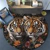 Tiger Artwork Round Area Rug,Carpet Rug for Living Room Bedroom Sofa Playroom Decor,Non-slip Floor Mat