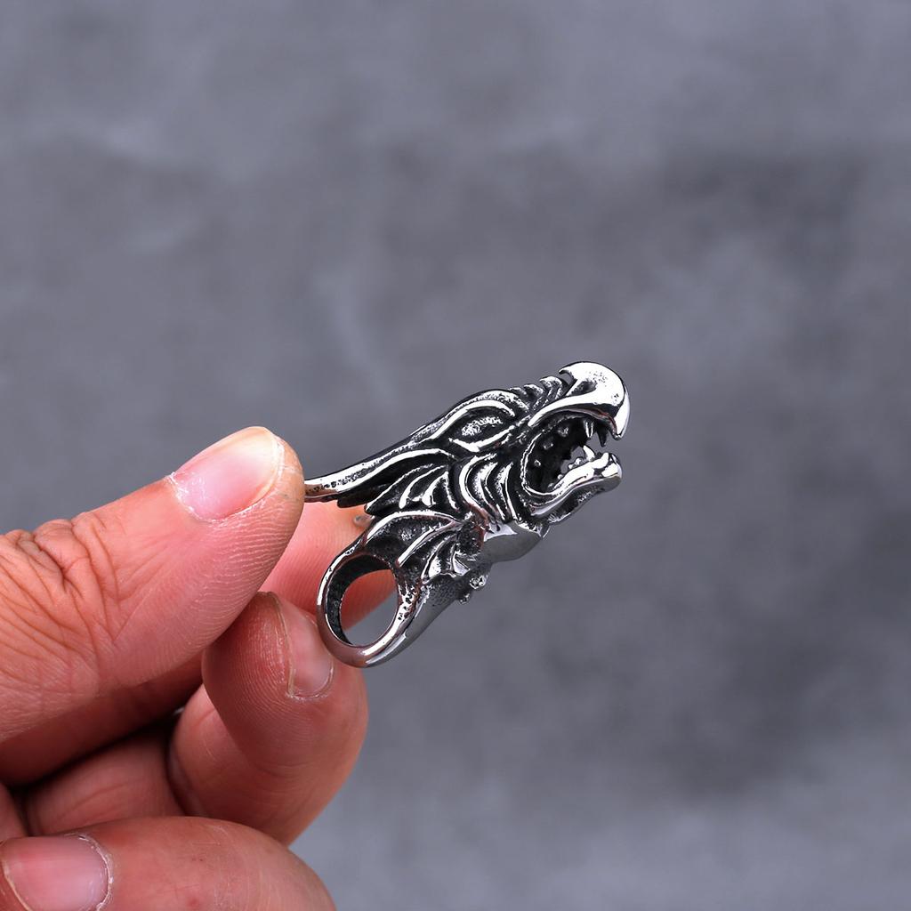 Скандинавское ожерелье с головой дракона викингов, мужское винтажное хип-хоп байкерское ожерелье из нержавеющей стали, амулет, ювелирные изделия, подарок, оптовая продажа