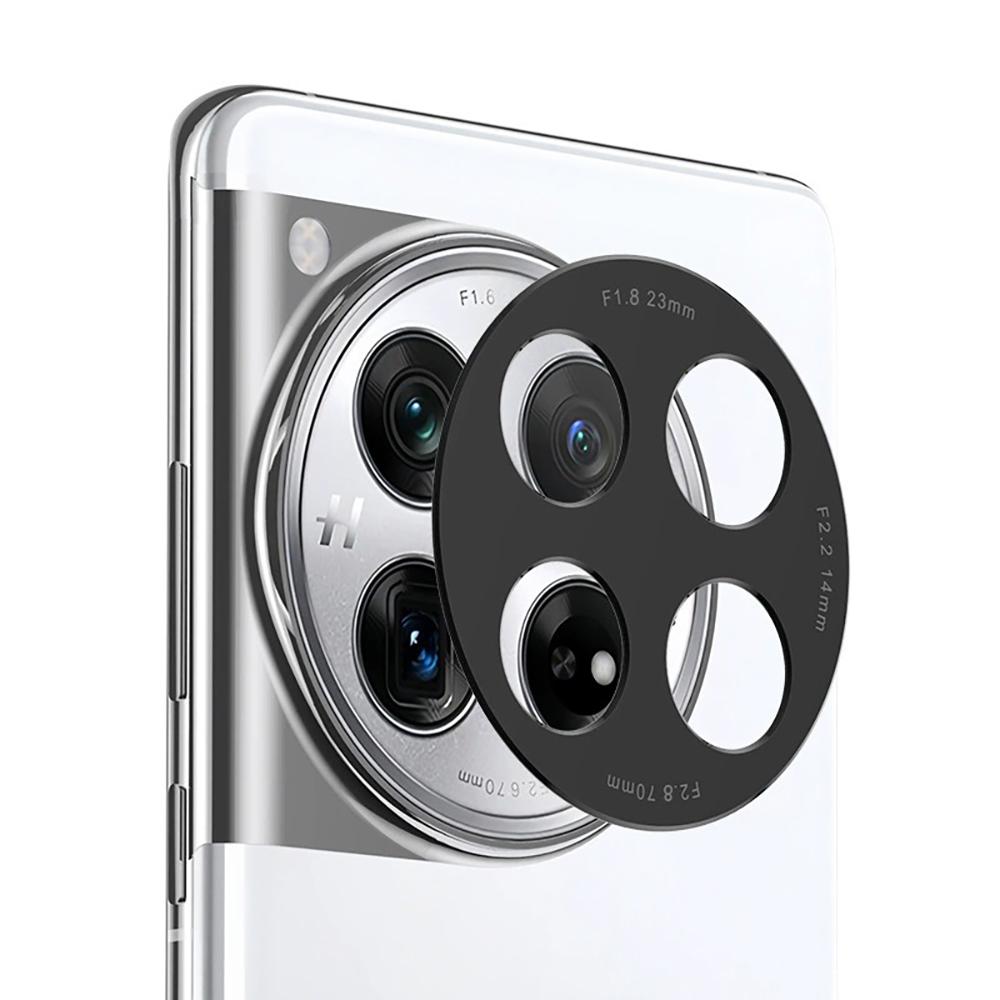 

For OnePlus 12 5G Hollow Lens Protector Aluminum Alloy Phone Camera Bezel Cover A