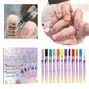 12 Colors/Set Nail Markers For Nail Art 0.5mm Nail Polish Pens Set Waterproof Quick-Drying Nail For Diy Nails Art Design