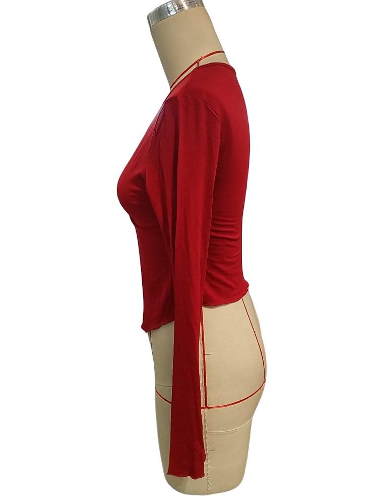 Autumn Winter Solid Slim Base Layer T Shirt Long Sleeve Shirt Women's Sexy V Neck Fashion Daily Basic Office Lady Casual Slim Fit Ladies Elegant Top