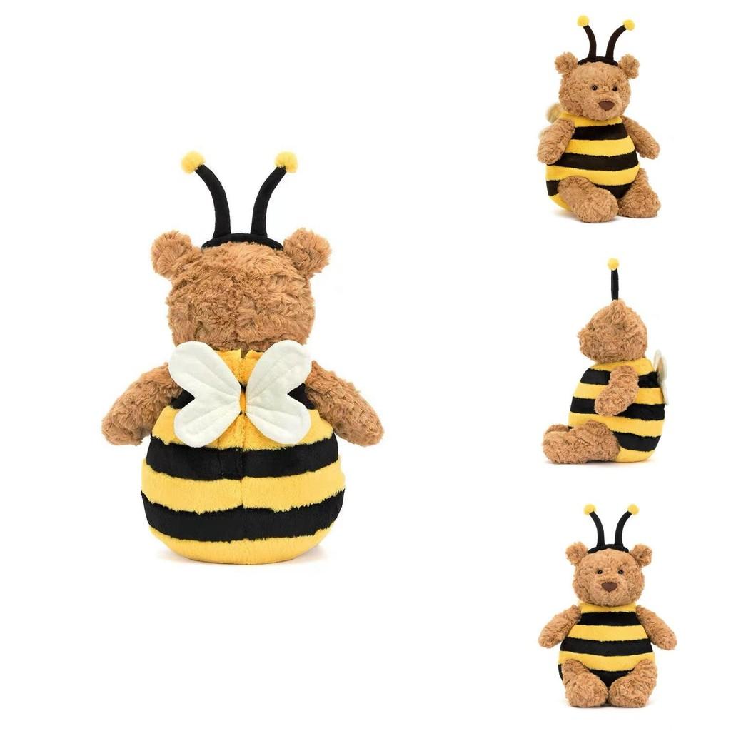 Adorable New Spring Bumblebee Bear Plush Toy Soft Stuffed Animal Doll 25cm