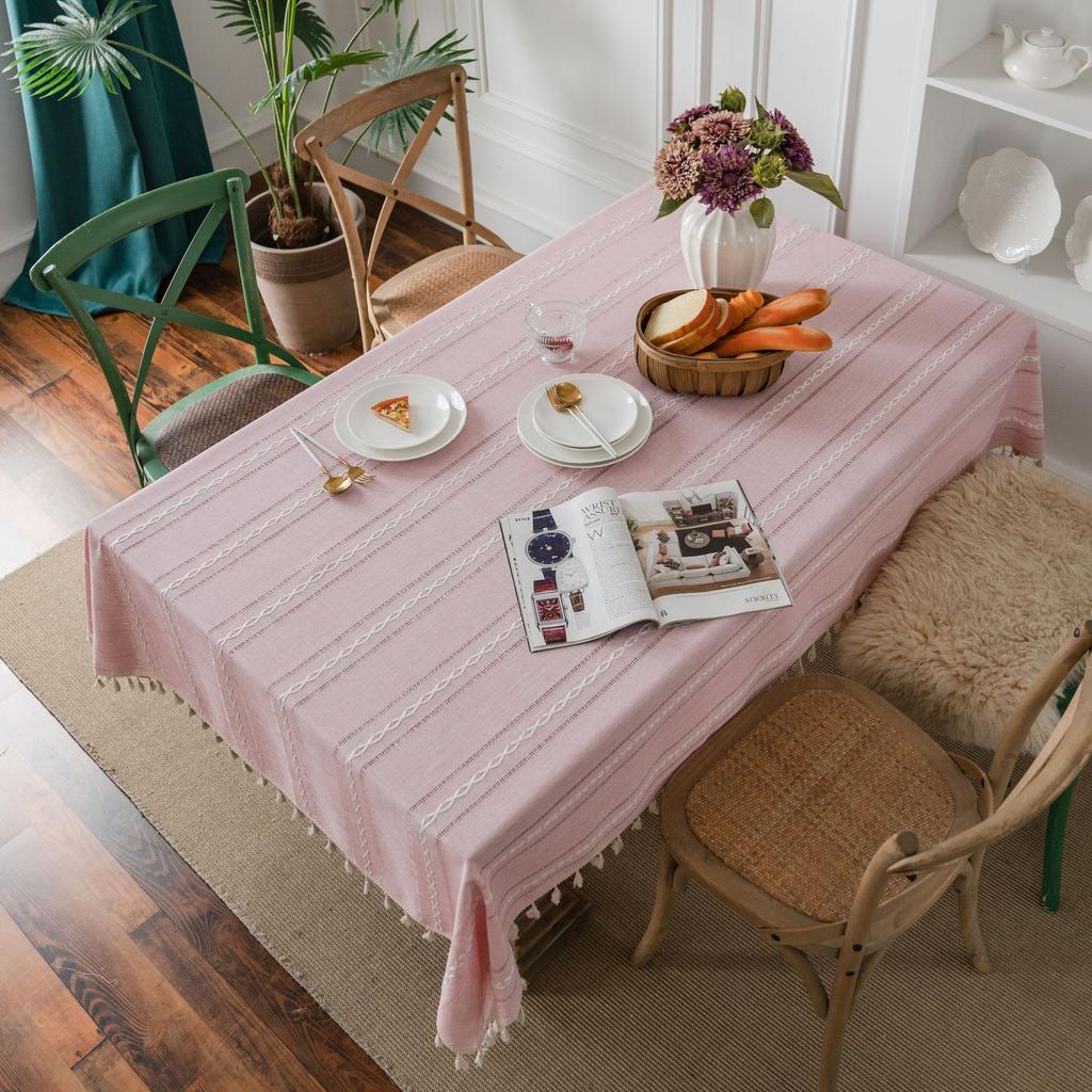 Bohemian Tassels Tablecloth Waterproof and Oil-Resistant Table Cloth Washable Tablecloth Tea Table Dining Table Decoration