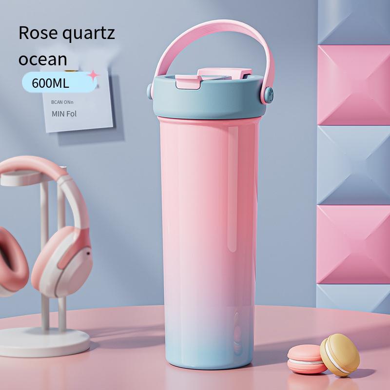 1PC Thermos Cup for Girls, High Value and Large Capacity Water Cup, Portable Ice Cup, Coffee Straw Cup