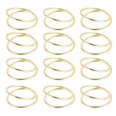 12pcs Spiral Napkin Rings Matte Gold Electroplating Prevent Fading Table Napkin Rings for Wedding