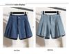 Plus Size Women's High Waist Denim A-Line Shorts - 200 lbs Summer Loose Fit Hot Pants