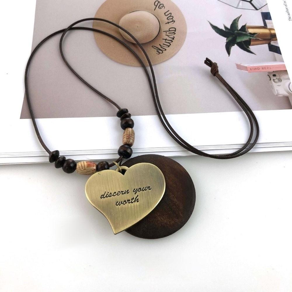 Boho Sweater Chain Hollow Leaves Clothing Pendant Vintage Necklace  Gifts