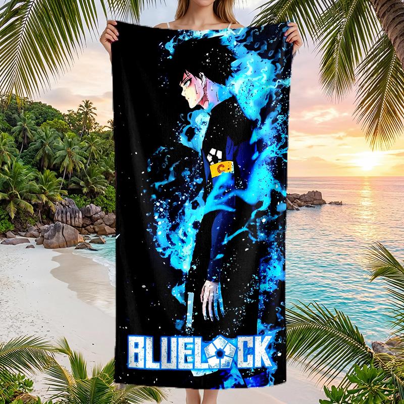 Beach Towel with B-BLUE L-LOCK Pattern - soft,absorbent,machine washable Lightweight&Modern,swimming,Travel Essentials