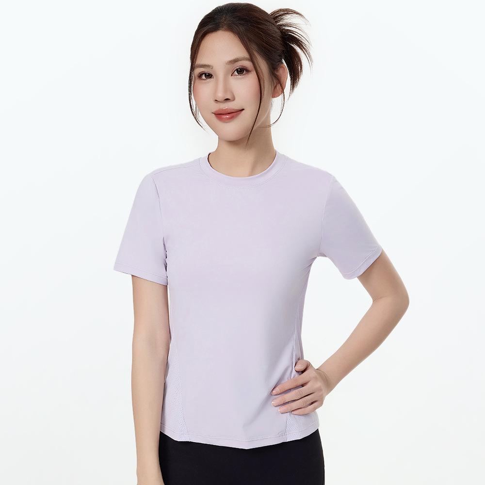 Women's Summer Mesh Patchwork Yoga Sport Top - Slim, Quick-Dry, Breathable, Short Sleeve Fitness T-Shirt